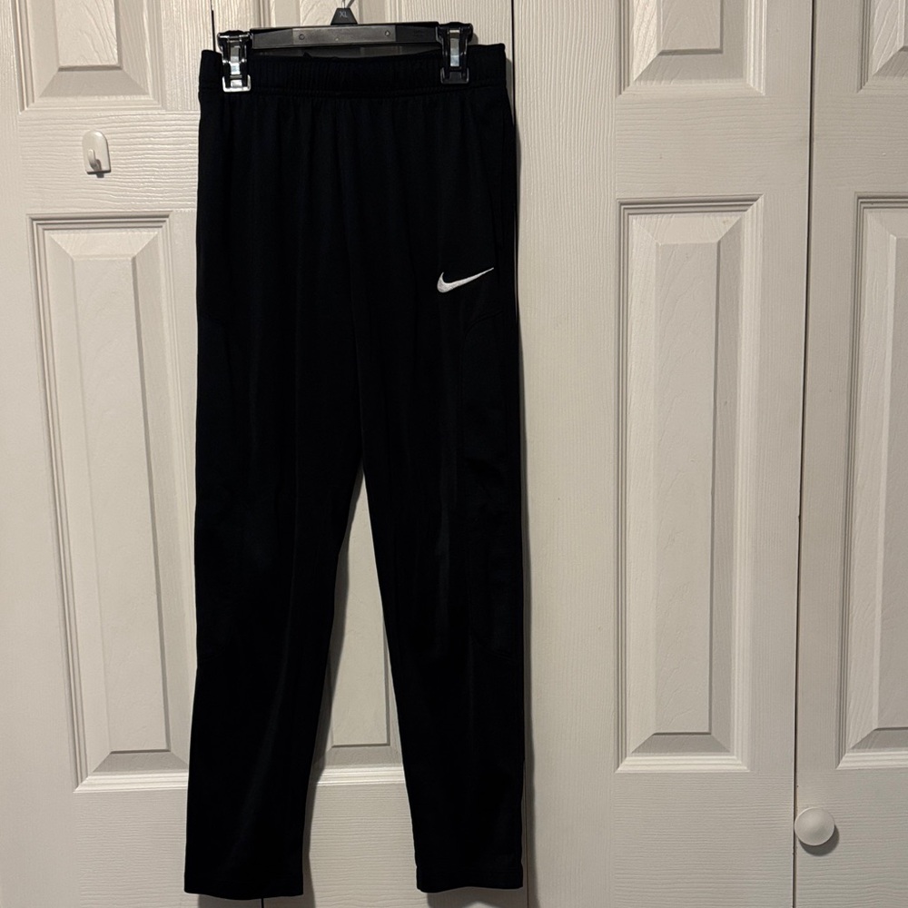 Nike Kids Black Joggers with White Logo